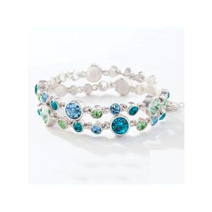Blue Sky Bracelet, Touchstone Crystal by Swarovski, Retired, 2 Strand
